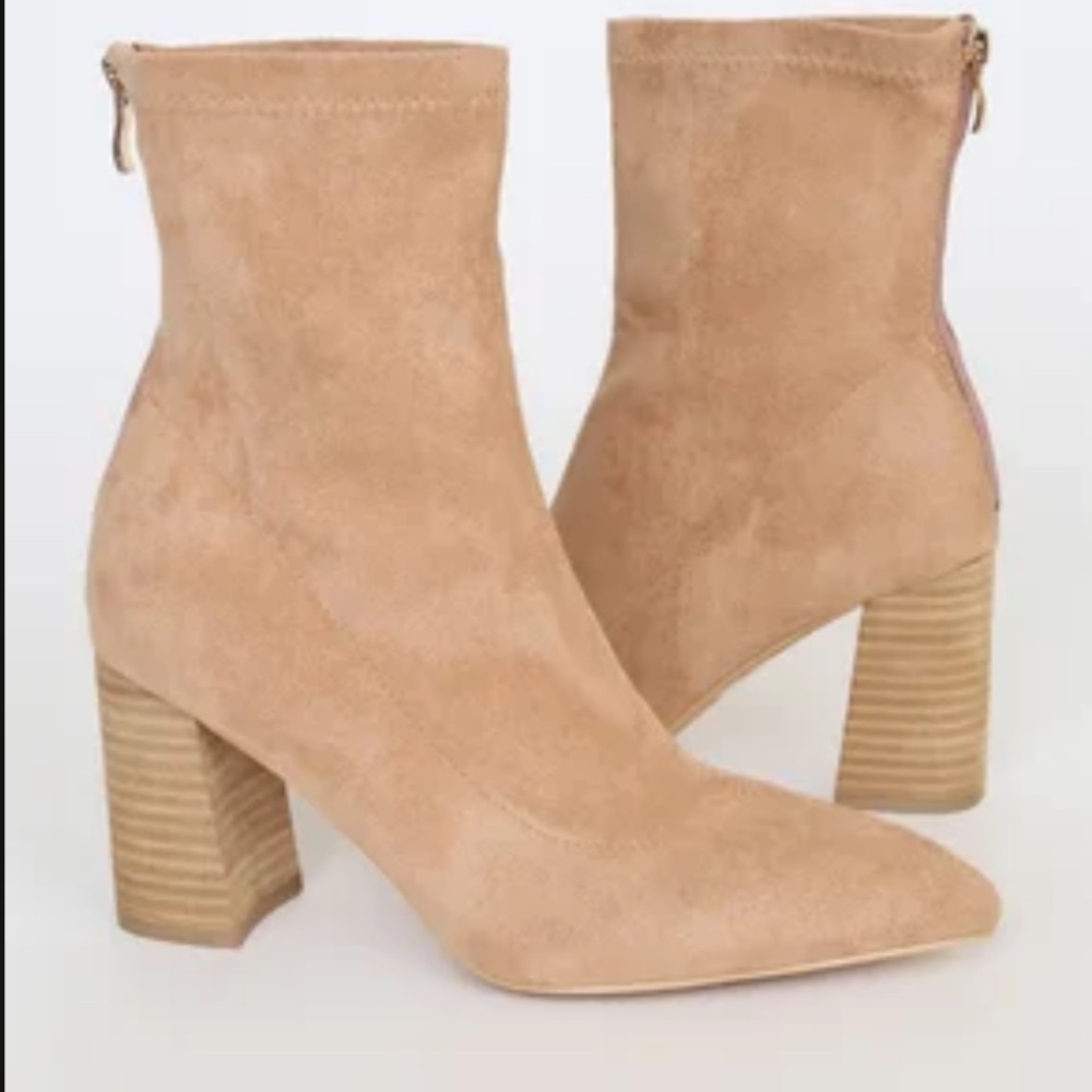Alicey Dusty Rose Suede Mid-Shaft Sock Boots by Lulus